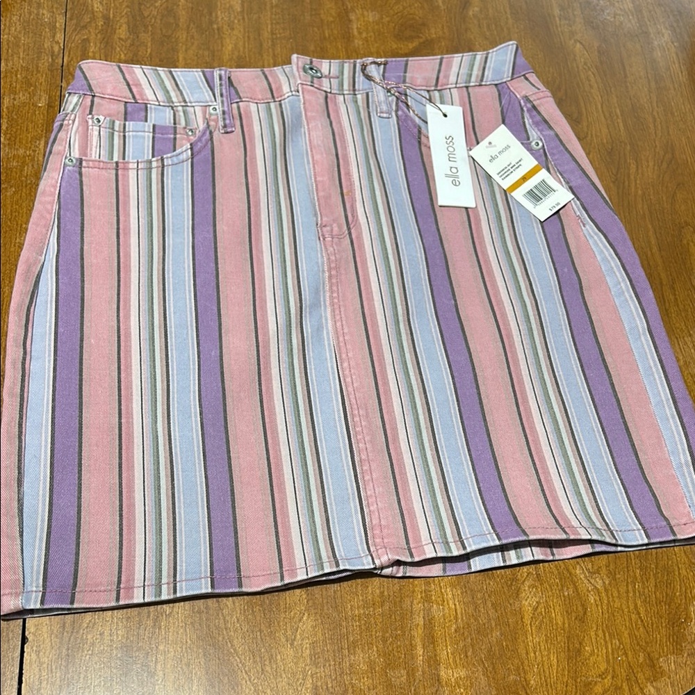 Ella Moss Pink and Purple Striped Skirt